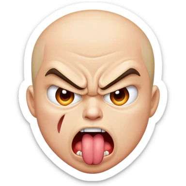 Angry person sticking out tongue  sticker