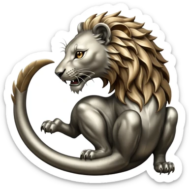 Silver Elder Scrolls Online Lion eating its tail Ouroboro sticker