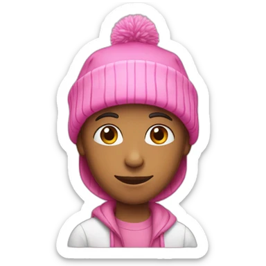 boy with a taper and a pink beanie  sticker