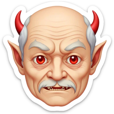 Viejo con cara de diablo sticker