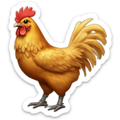 chicken with boots sticker