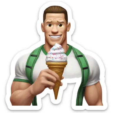 john cena with ice cream in chinese sticker