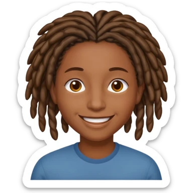 short, brown skin, short locs sticker