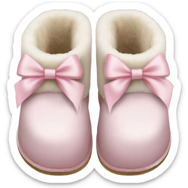 White Ugg slippers light pink bows  sticker