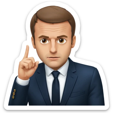 Emmanuel Macron qui fait un doigt d’honneur   sticker
