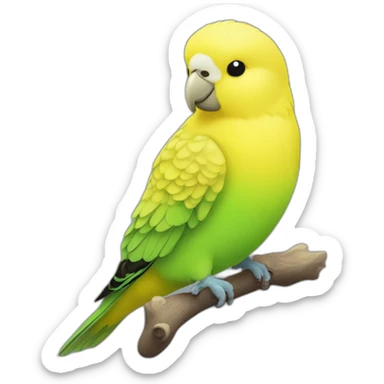 Yellow budgerigar with Light green head mark sticker