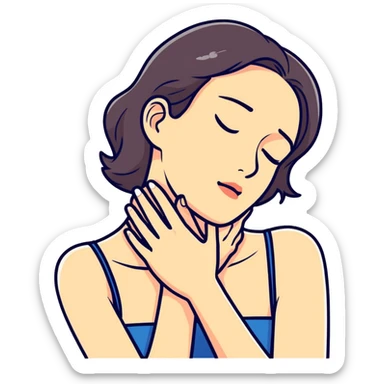 hands around neck choking woman sticker