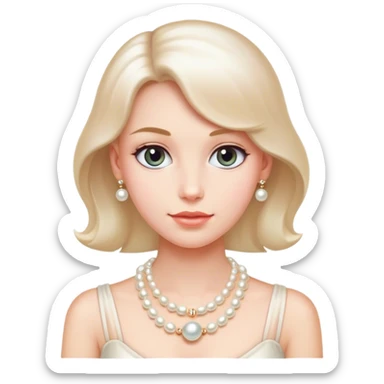 cute pearl necklace  sticker