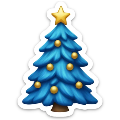 Blue Christmas tree sticker