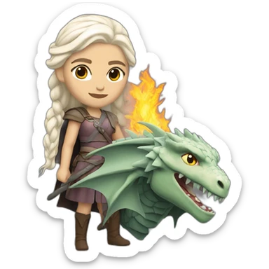 Daenerys Targaryen with dragon sticker