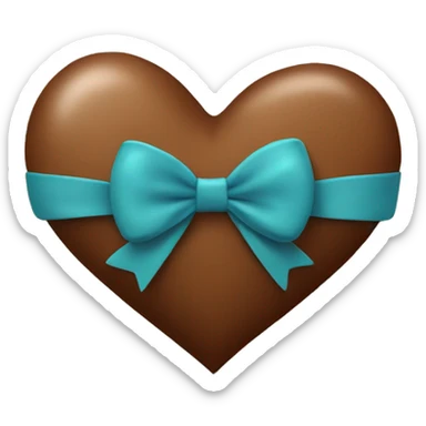 Brown heart with bow  sticker