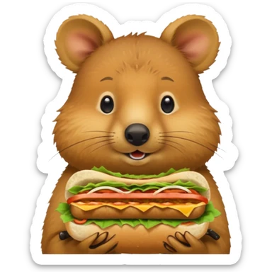 quokka eating bahn mi sticker