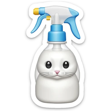 spray bottle with lid shaped like a white cat sticker