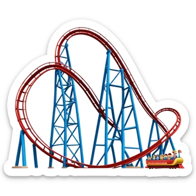 Roller coaster with the name « Portaventura » sticker