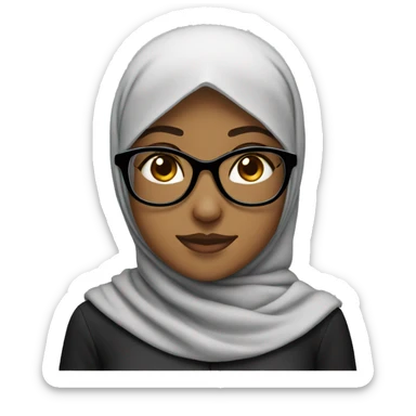 Hijab girl with glasses  sticker