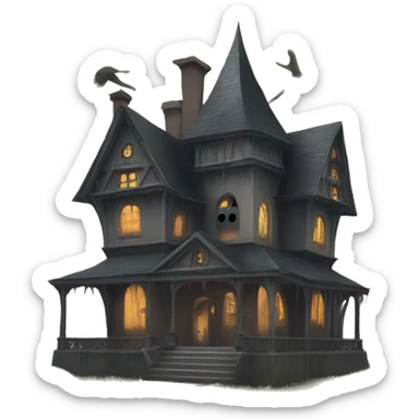 Haunted manor in the woods  sticker