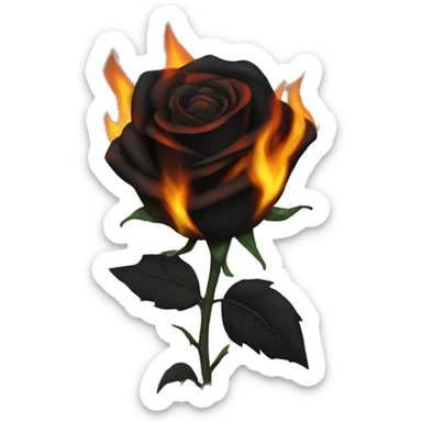 BURNING BLACK ROSE sticker