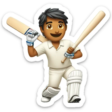Indian playing cricket sticker