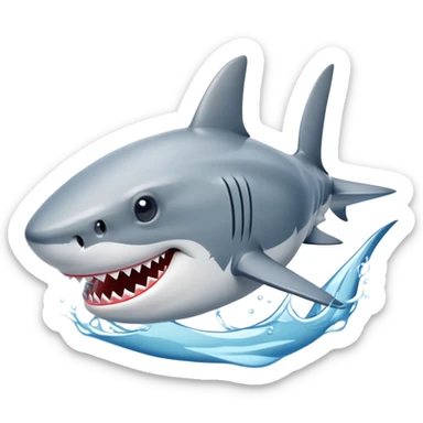 a shark with a sneaker sticker