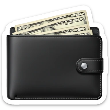 A wallet with money and financial bills, representing financial contribution sticker