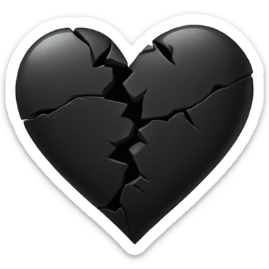 Broken black heart sticker