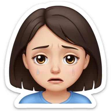 crying full of tears girl brunette sticker