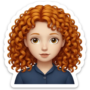 A ginger girl with curly hair in this style 👩🏼‍🦱 sticker