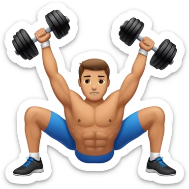 guy lying chest flyes dumbbell sticker