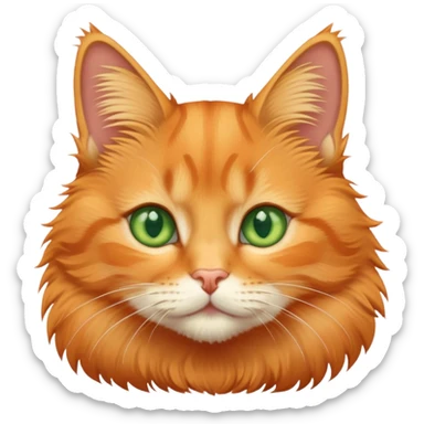 cute orange tabby cat face sticker