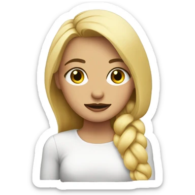 Mujer rubia con rulos y ojos nnegros  sticker
