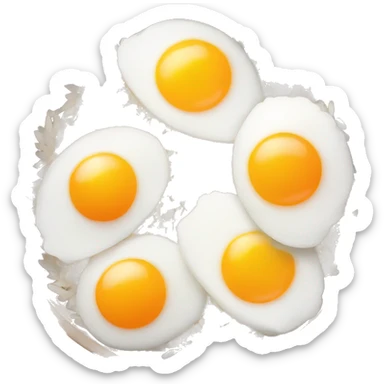 a bowl of rice with two eggs and chicken thigh front view sticker
