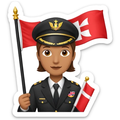 A Tour operator, male or female doesn't matter, get them holding a flag sticker