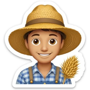 farmer animal with straw hat sticker