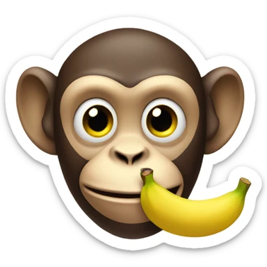 Monkey with a banana sticker
