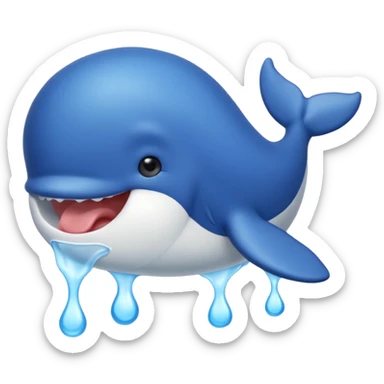 un bébé baleine tout chou avec une tétine dans la bouche sticker