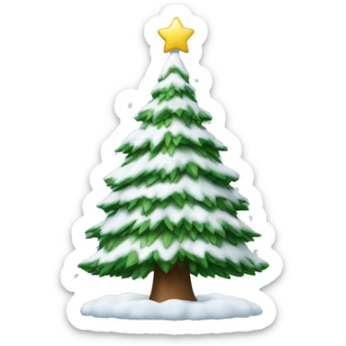 Christmas tree with snow  sticker