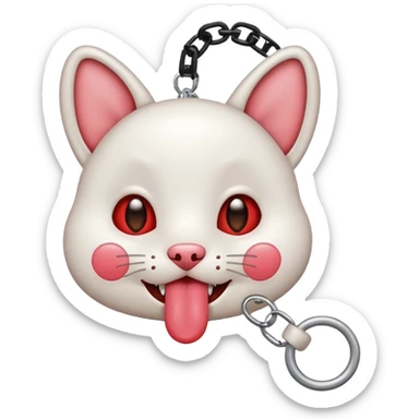 heart eyes face with tongue out on leash sticker