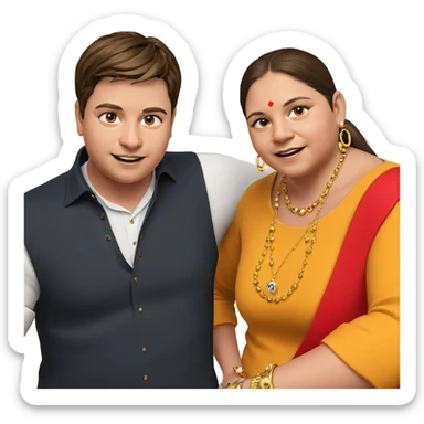 girl and boy with jewelry sticker