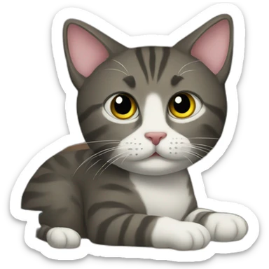 Cat in the library sticker