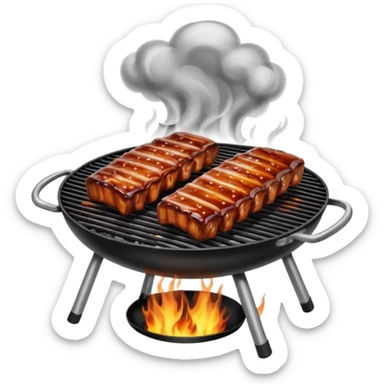 bbq ribs on grill sticker