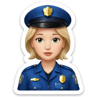 Jennifer Lawrence, in a police uniform sticker