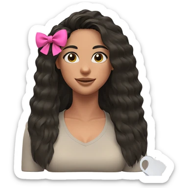 smiling girl with black hair sticker