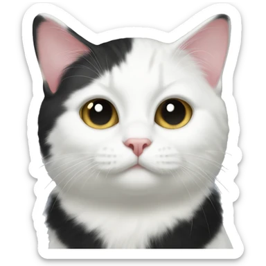 black and white tuxedo cat short hair sticker