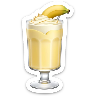 Pale yellow Banana pudding in a highball glass without visible bananas  sticker