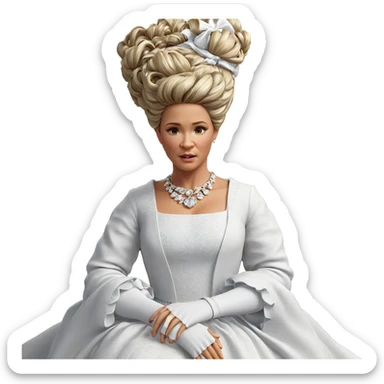 realistic girl in white dress sticker