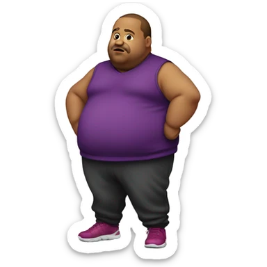 fat man in stained sweatsuit sticker