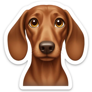 Brown dachs with light Brown eyes and Brown nose in å beach sticker