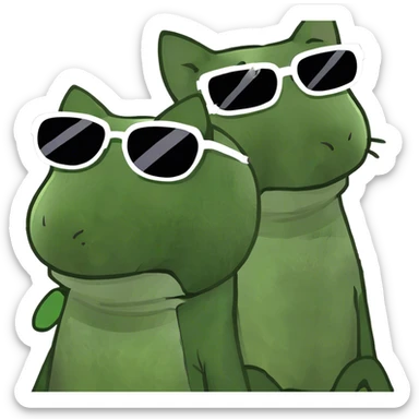 Dog and cat swimming in the sky sticker