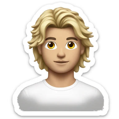 Jordan Barrett emoji with black hair i white t shirt  sticker