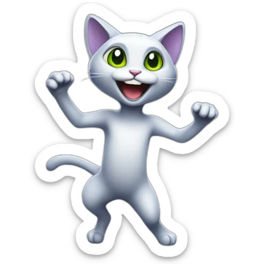dancing-alien-bicolor-cat sticker
